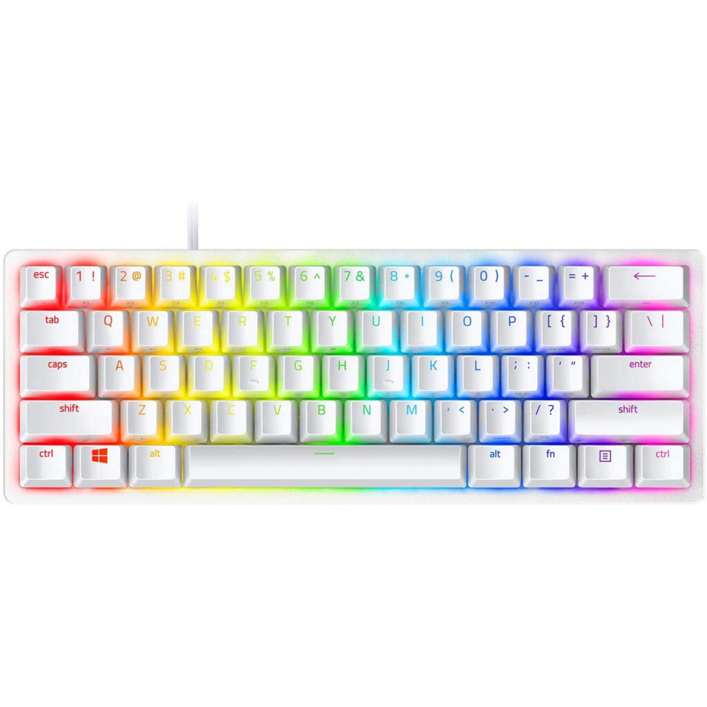 Razer Huntsman Mini 60% Gaming Keyboard Mercury Edition - Razer Linear Optical Switch