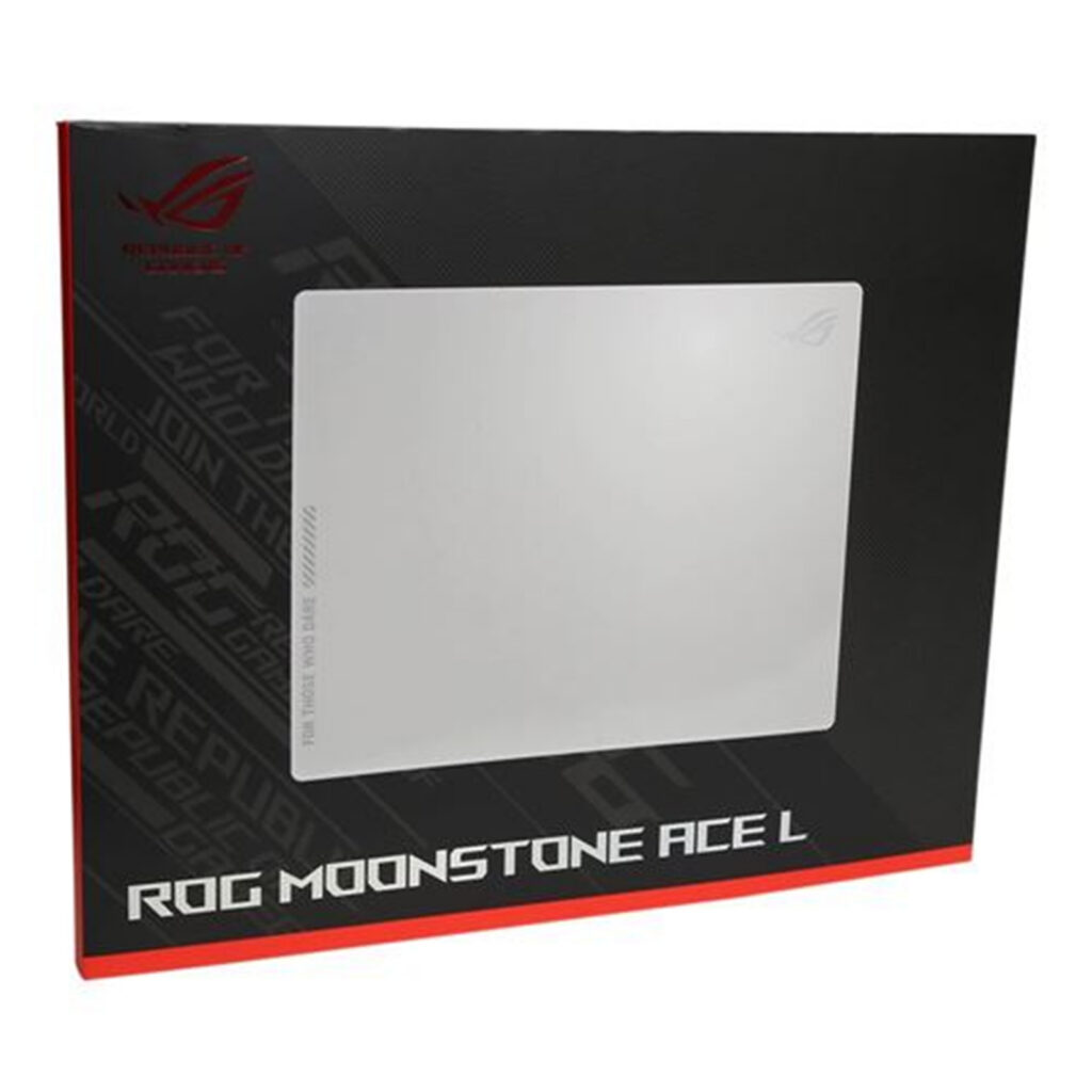 ASUS ROG Moonstone Ace L Tempered Glass Gaming Mouse Pad - White